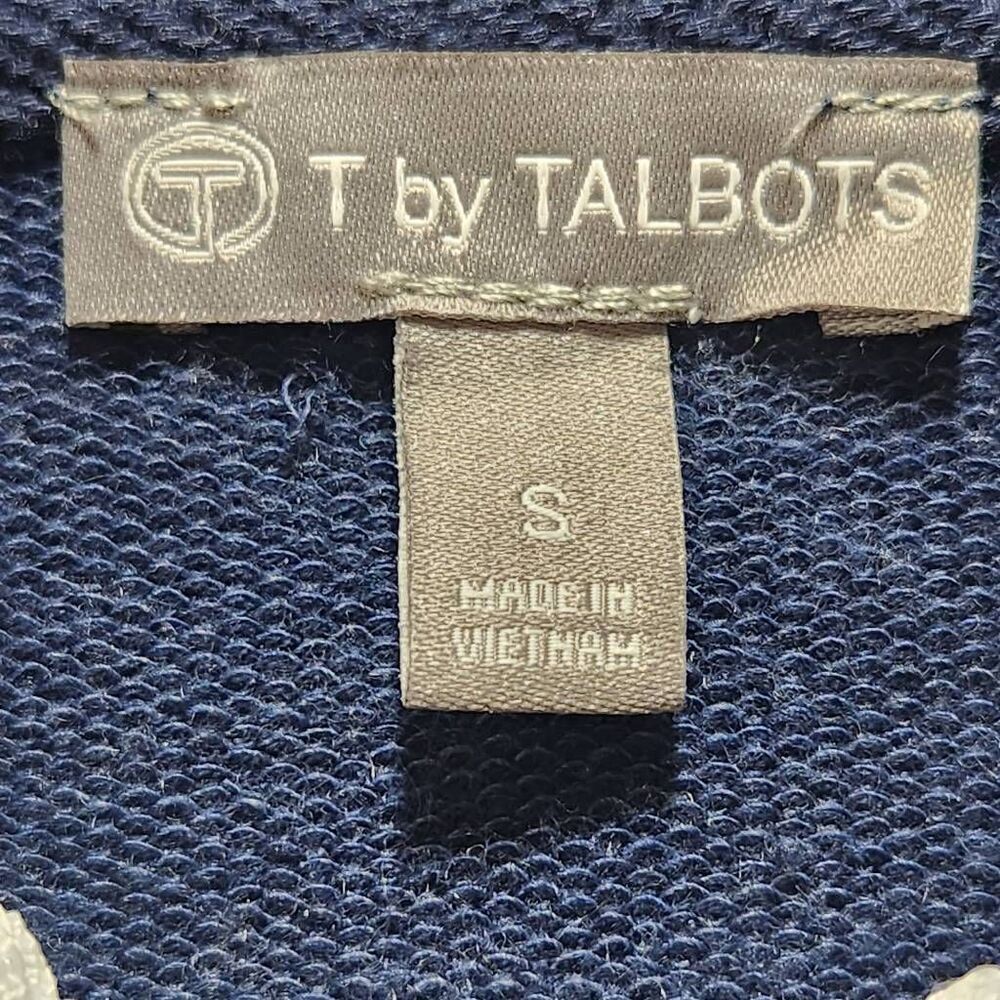 T by Talbots full zip hoodie blue white stripe small - Picture 5 of 7